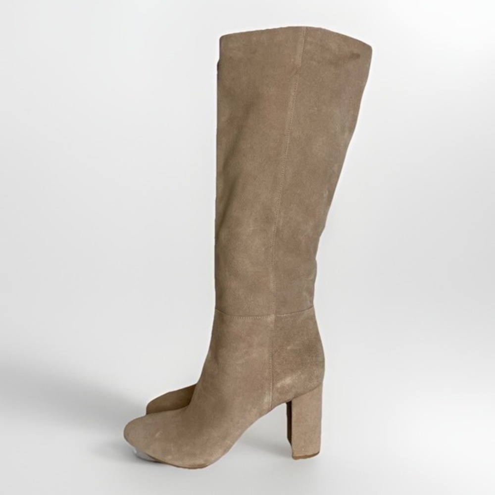 Knee Boots Leather Tan Chinese Laundry Tall Suede Boots Heeled 9.5 M Brown - Picture 2 of 11